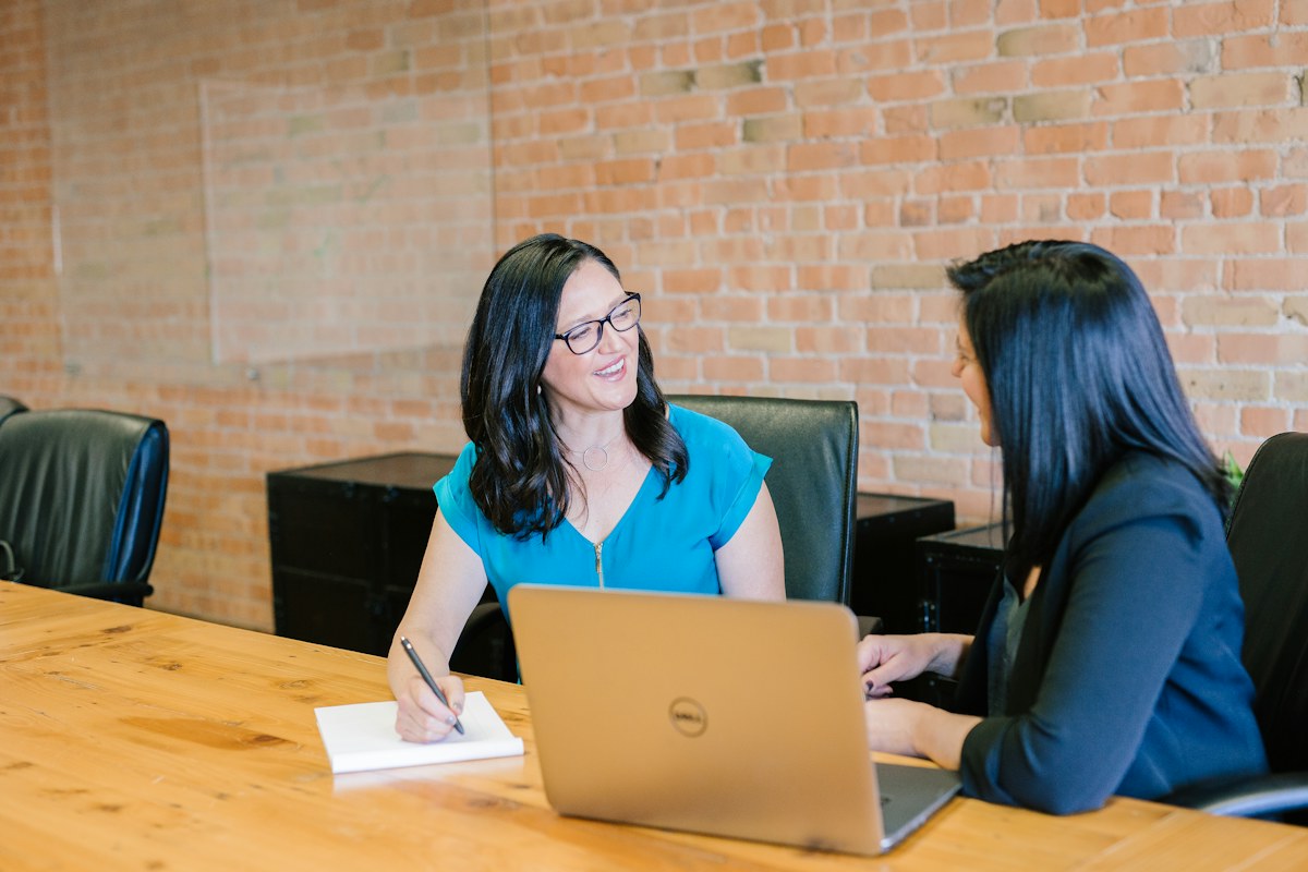 Colleagues collaborating around a table